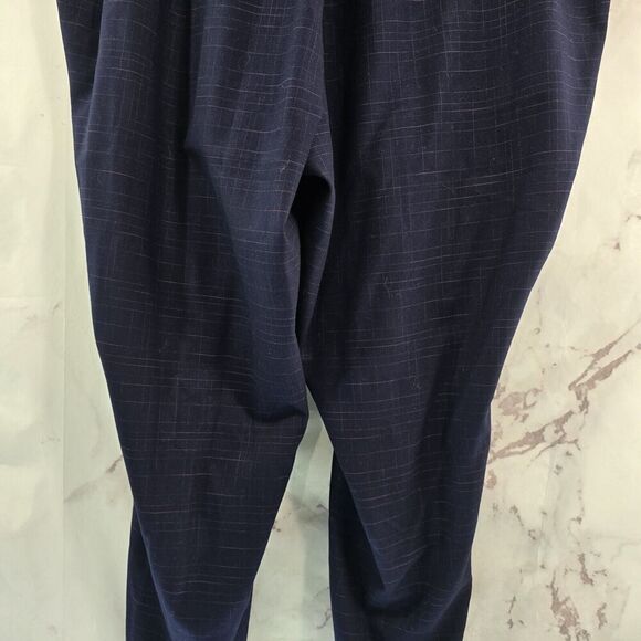 Modcloth Pants Womens 1X Blue Plaid Crop High Rise Belted Straight Pencil - Picture 5 of 9